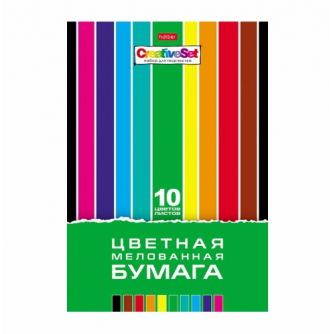 БУМАГА ЦВЕТНАЯ А4 10Л. 10ЦВ. МЕЛОВАННАЯ 