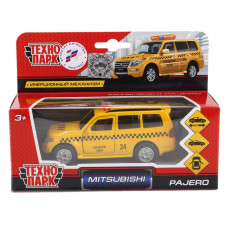 ТМ ТЕХНОПАРК. МЕТАЛЛ MITSUBISHI PAJERO ТАКСИ 12 СМ, ОТКРЫВ.ДВЕРИ, ИНЕРЦ. В КОР. в кор.2*24шт SB-17-61-MP(T)-WB