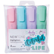 Набор текстовыделителей Hatber Newtone Pastel, 4цв. скошенный 5мм HL_062055   