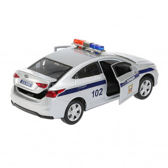 Металлическая машинка Технопарк Hyundai Solaris Полиция SOLARIS2-12SLPOL-SR