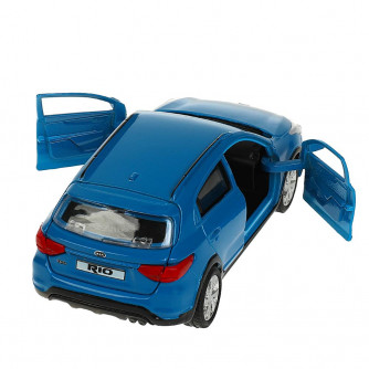 Машина металл KIA RIO X длина 12 см, двери, багаж, инерц, синий, кор. Технопарк XLINE-12-BU
