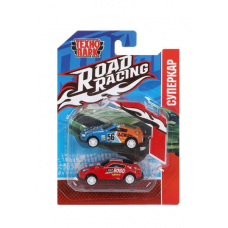Машина металл ROAD RACING набор 7,5см, 2 шт,металл,в ассорт блистер Технопарк RR-SET-0135-R (480)   
