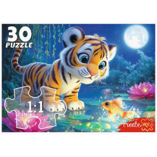 ПАЗЛЫ 30 элементов. НОЧНОЙ ТИГРЕНОК (Арт. ПУ30-3181)   