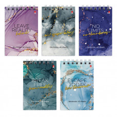 Блокнот А7 40л.кл.скрепка,картон.обл.Альт, 