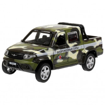 Игрушка пластик свет-звук ВОЕННАЯ БАЗА 22 см, UAZ PICKUP, КАМУФЛЯЖ, кор. Технопарк GARAGE-22SL1XCAR-MIL (36)
