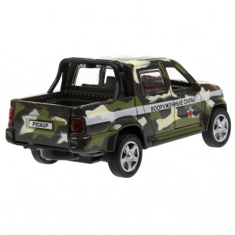 Игрушка пластик свет-звук ВОЕННАЯ БАЗА 22 см, UAZ PICKUP, КАМУФЛЯЖ, кор. Технопарк GARAGE-22SL1XCAR-MIL (36)