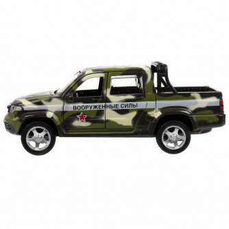 Игрушка пластик свет-звук ВОЕННАЯ БАЗА 22 см, UAZ PICKUP, КАМУФЛЯЖ, кор. Технопарк GARAGE-22SL1XCAR-MIL (36)