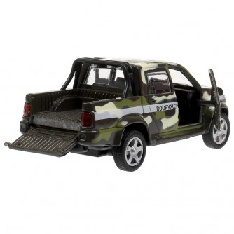 Игрушка пластик свет-звук ВОЕННАЯ БАЗА 22 см, UAZ PICKUP, КАМУФЛЯЖ, кор. Технопарк GARAGE-22SL1XCAR-MIL (36)